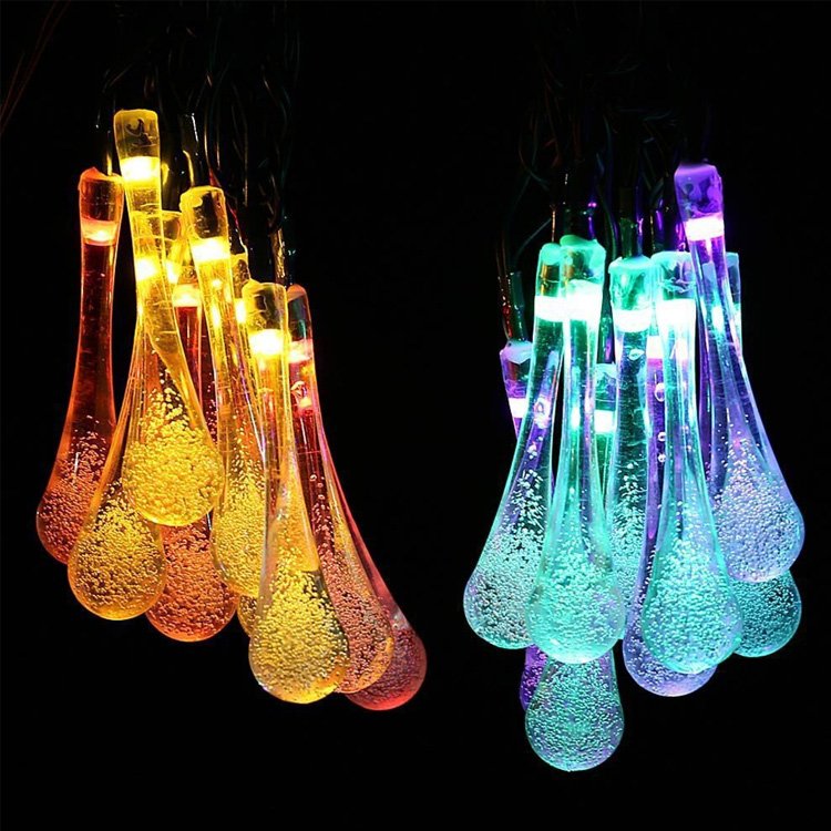 Twinklight Christmas Tree Decorative Lights Water Drop String Hanging Lights Teardrop Pendant Light