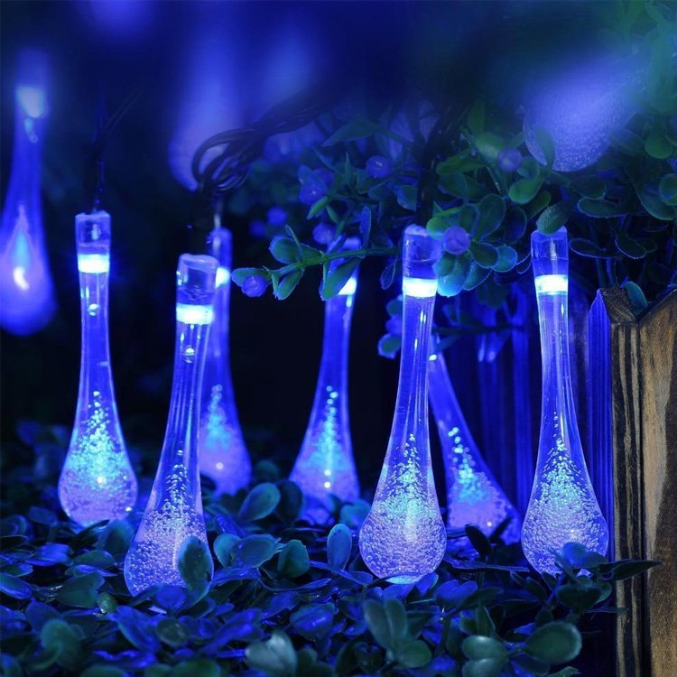 Twinklight Christmas Tree Decorative Lights Water Drop String Hanging Lights Teardrop Pendant Light