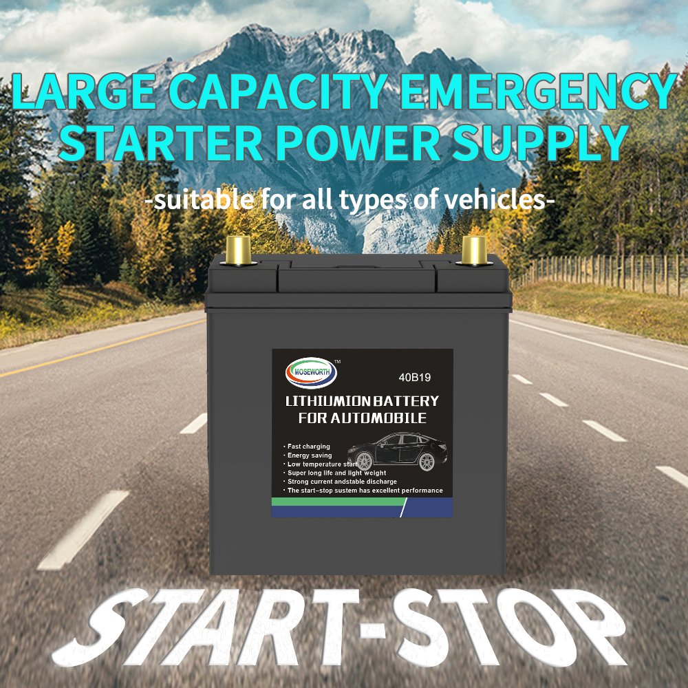 Hot Selling 40B19 CCA500 12V 25Ah Lithium-Iron Car Starting Battery New Condition Maintenance Free with Lifepo4