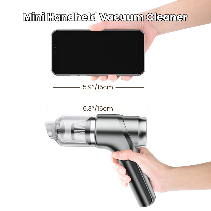 Portable Cordless Car Vacuum Cleaner 120W Strong Suction Handheld Brushless Motor Auto Vaccum Cleaner 4 Nozzles Plus Air Duster