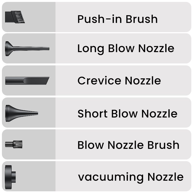 Portable Cordless Car Vacuum Cleaner 120W Strong Suction Handheld Brushless Motor Auto Vaccum Cleaner 4 Nozzles Plus Air Duster
