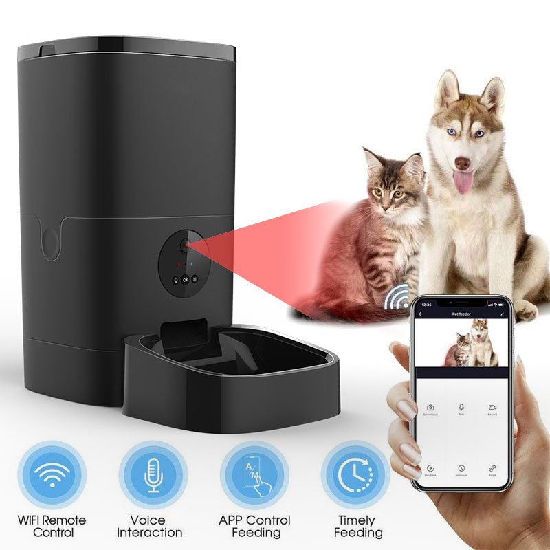 2021 New Design Automatic Food Dispenser Automatic Cat Large Auto Pet Feeder With Camera