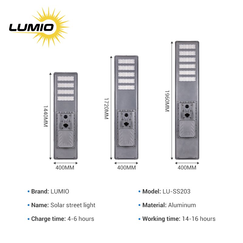 Aluminum Project Quality Solar Street Light Waterproof LED Solar Street Lighting With Larger Capacity Battery Solar Lamp