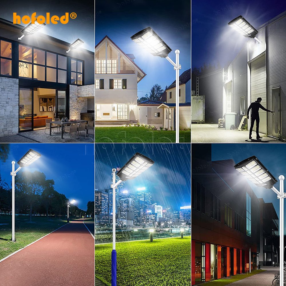 Hofoled All in One Integrated Remote Control Waterproof Dusk to Dark Photocell 1000W/2000W/3000W ABS Solar Parking Lot Lights