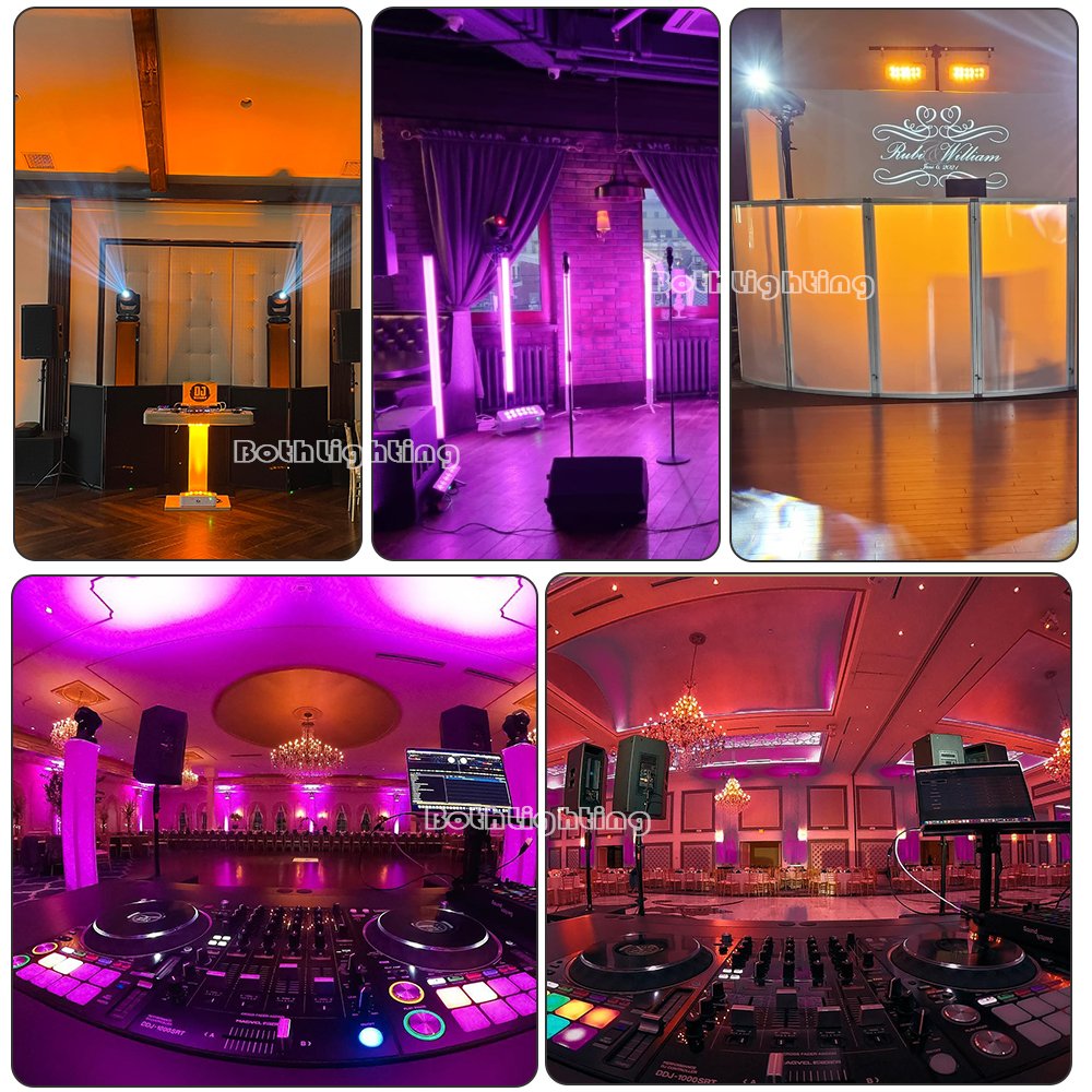 Powerful Battery LED up Lighting 12x18W RGBWA+UV Wireless Dmx Wash Uplights with WIFI & IR Dj for Wedding Dj Party Event Effects
