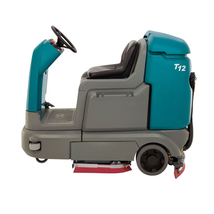 Tennant T12 Compact Battery-Powered Rider Scrubber Commercial Floor Clean Machine Scrubber Electric Powered Floor Scrubber