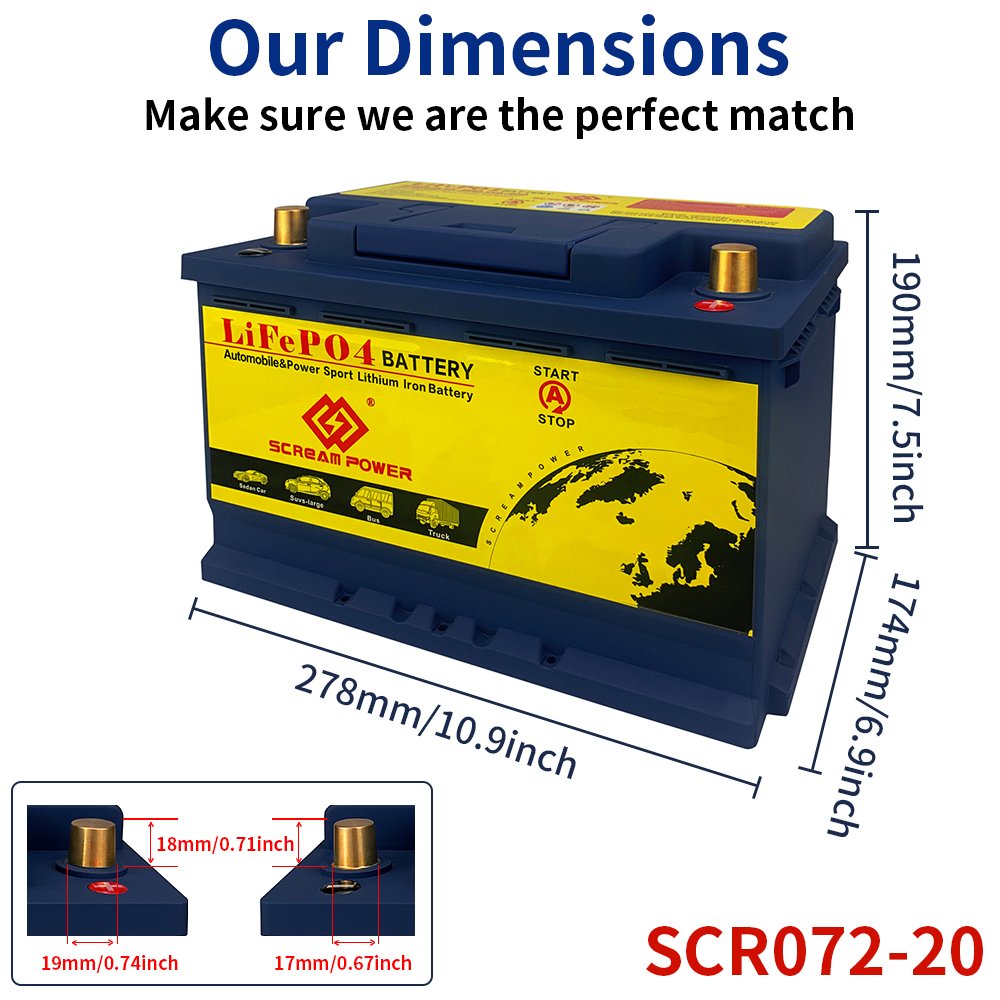 072-20 Deep Cycle BMS LFP 12.8v Lithium Iron Phosphate Cell Pack 12v 60Ah CCA 1600A Auto Lifeo4 Jump Start Battery for Car