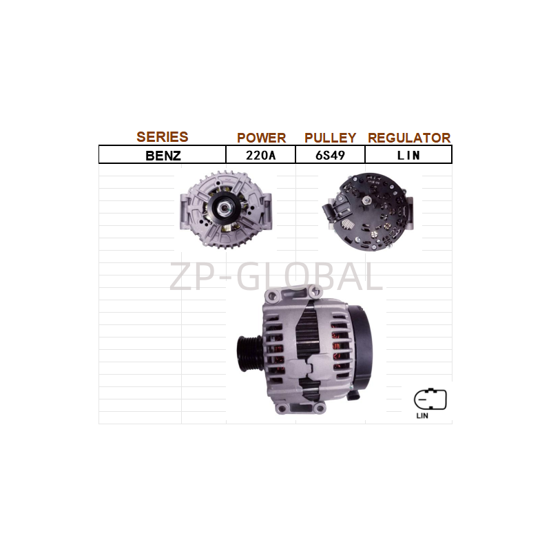 12v Small Car Ac Generator Alternator A0009060200 for Mercedes Benz S350/CL500