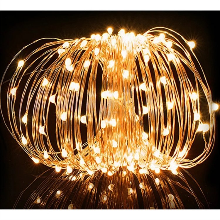 2M 5M 10M Led String Battery Operated Sliver Wire Fairy Garland Light Christmas Outdoor Lights Chain Wedding Decor