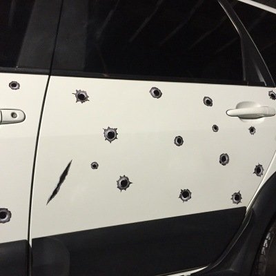 Simulation Car Sticker Bullet Hole Crack Car Sticker Bullet Hole Set Funny Creative Car Supplies
