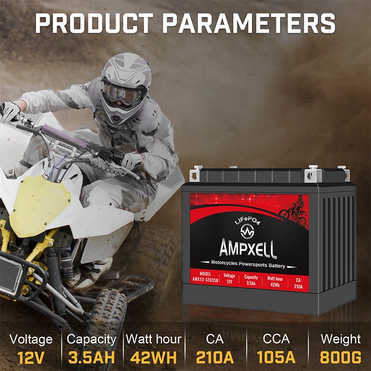 High Quality Auto Starter Long Cycle Life 12v 3.5ah Lead Acid Replacement for Motorcycle 210CCA with Smart BMS