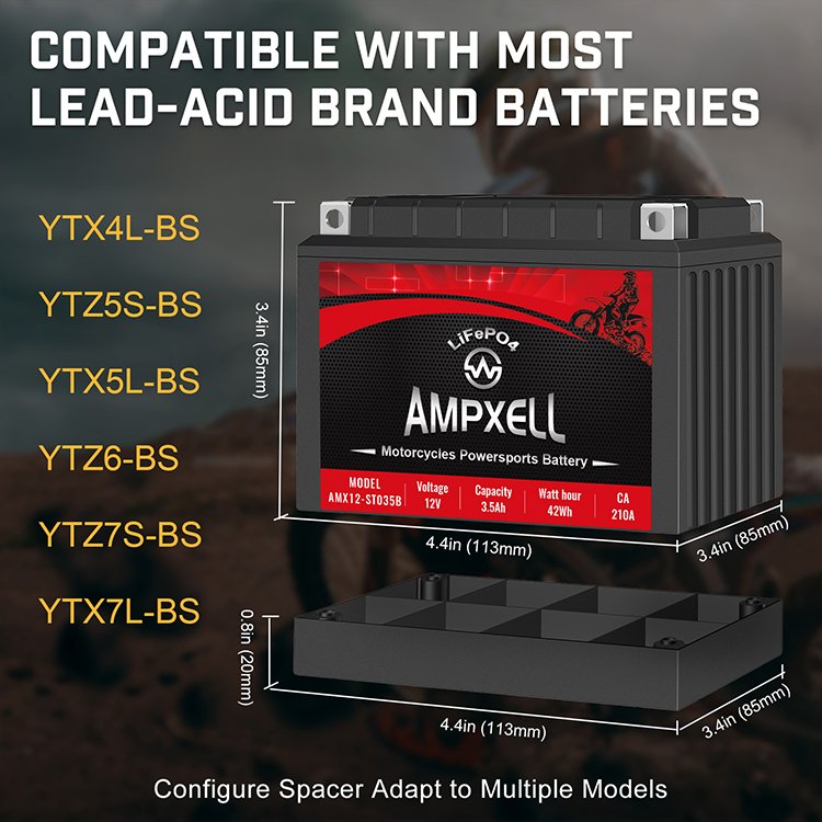 High Quality Auto Starter Long Cycle Life 12v 3.5ah Lead Acid Replacement for Motorcycle 210CCA with Smart BMS