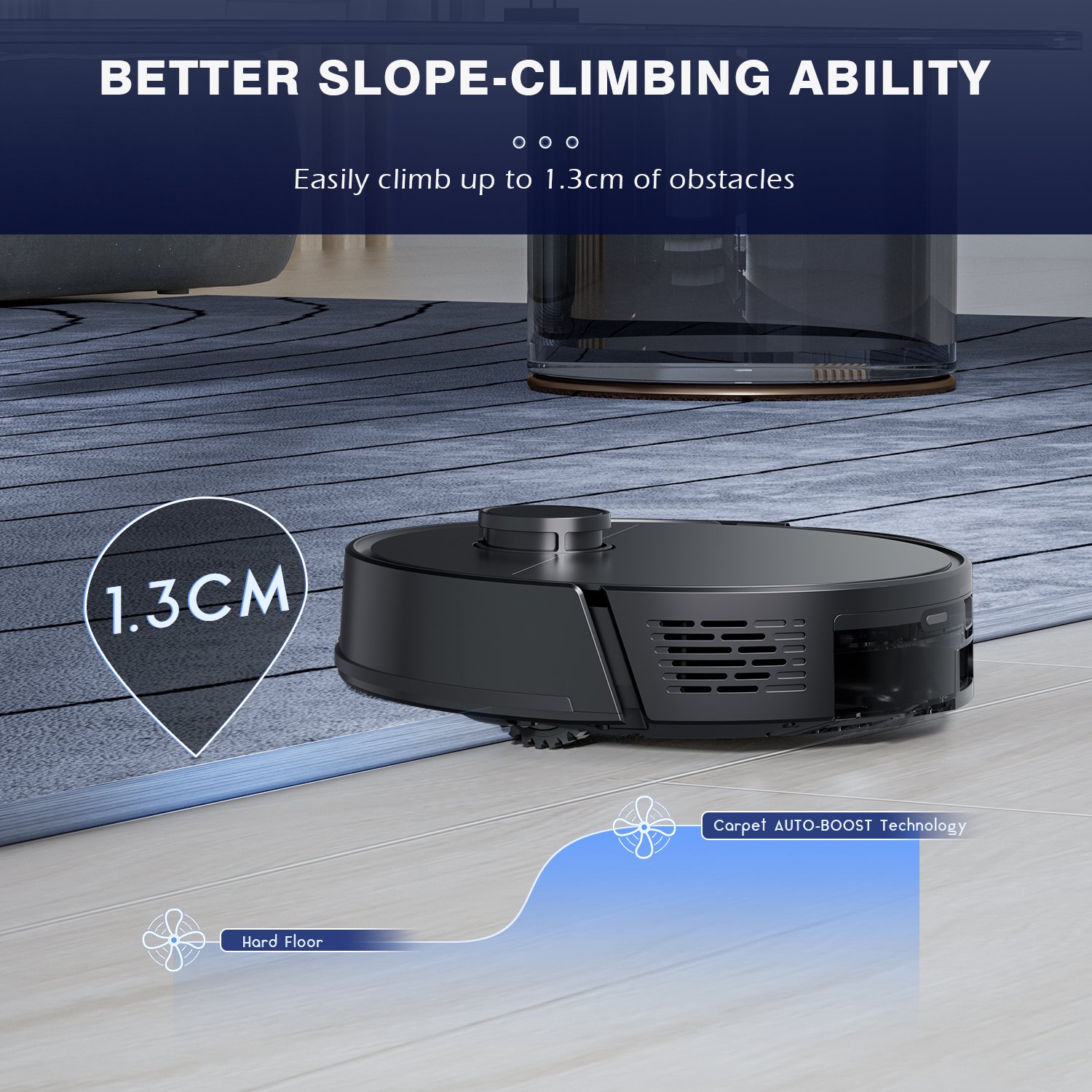 Onson High-Capacity Battery Robot Sweeping Mopping Robot Vacuum Cleaner Wet Dry Function with Brushless Motor for Household Use
