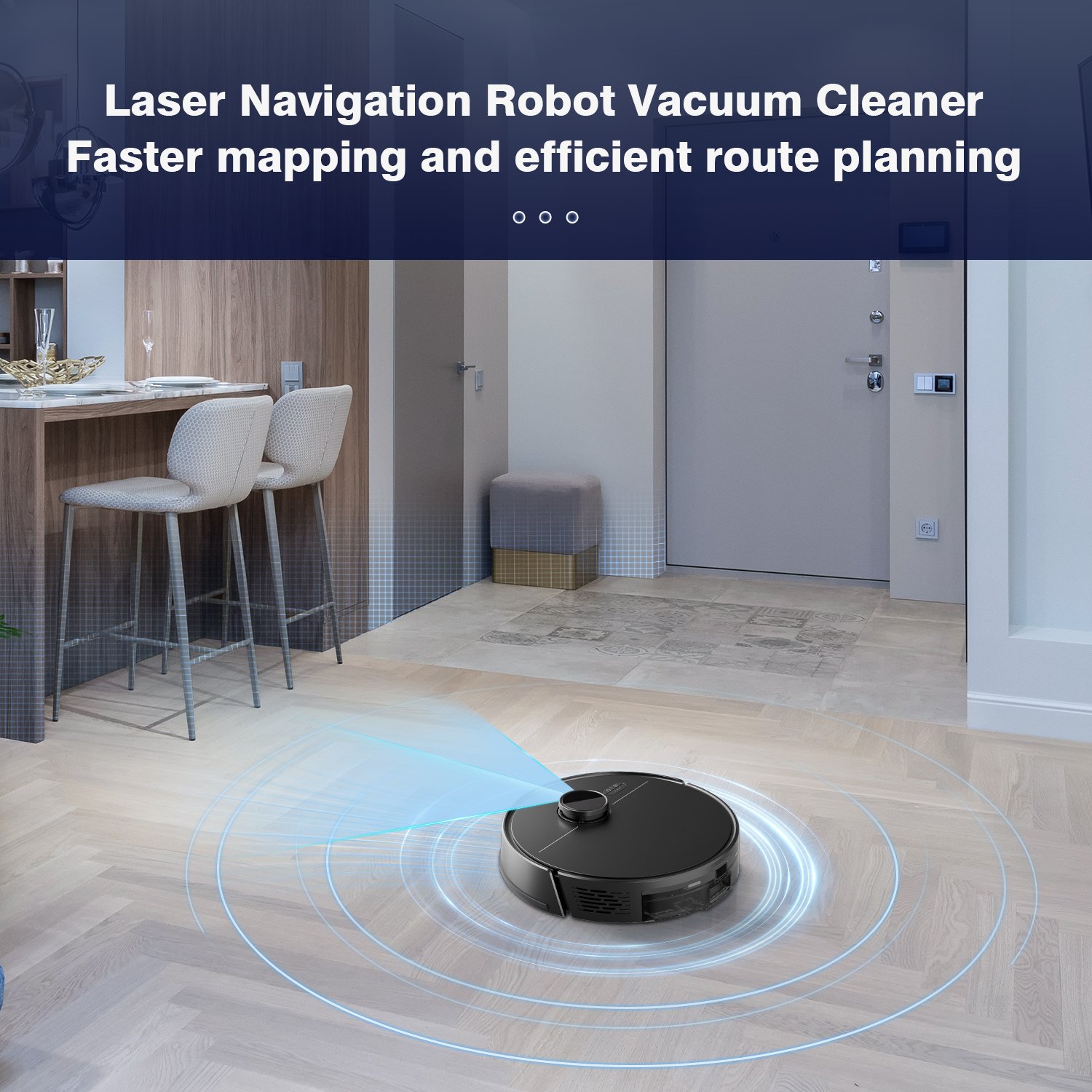 Onson High-Capacity Battery Robot Sweeping Mopping Robot Vacuum Cleaner Wet Dry Function with Brushless Motor for Household Use