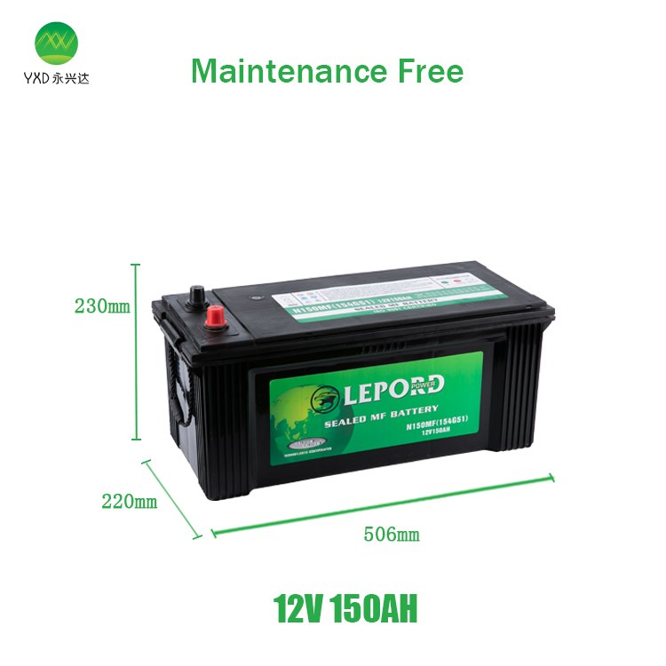 HANKOOK MFree Truck Battery 12V N150 145G5 115f51 6tn N200 Battery 12Volt 150 200amp JIS Standard Carbattery