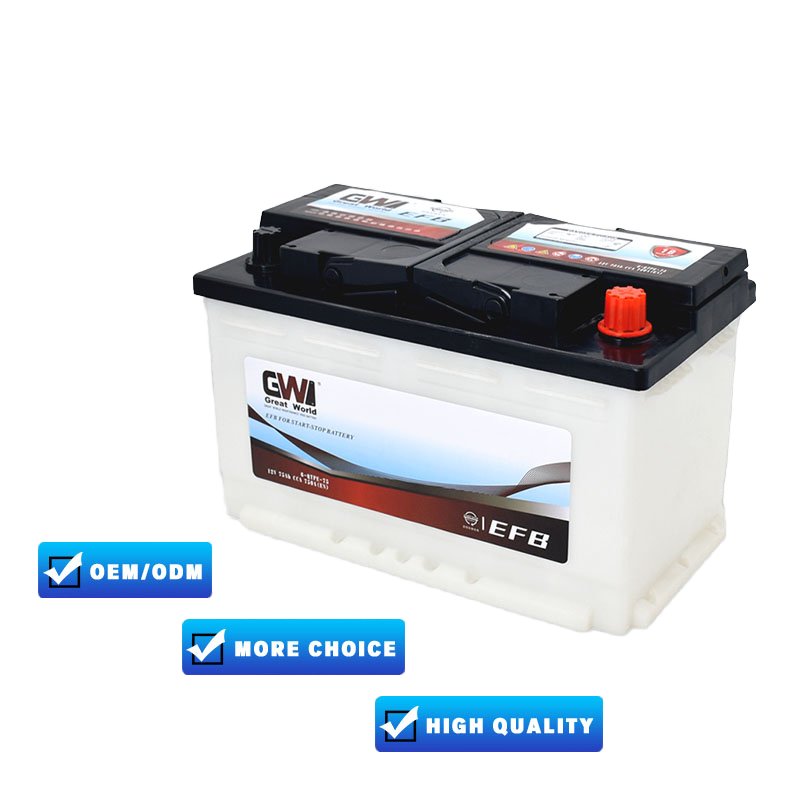 GW Rechargeable 12v 80ah Car Batteries Hybrid Car Battery Charger JIS Standard EFB Auto Batteries