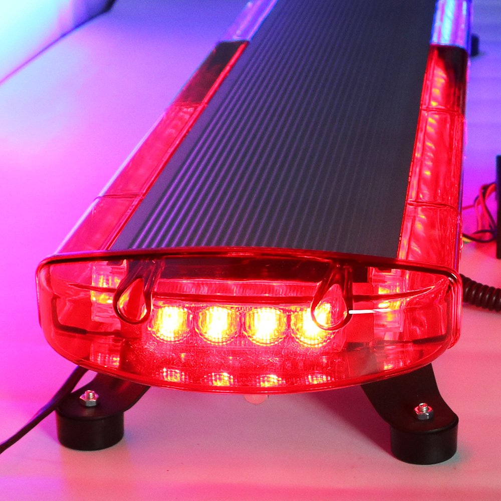 Full Size Red Blue Federal Car Truck Flashing Lightbar Low Profile Slim Emergency Waring Strobe Light Bar with Speaker Siren