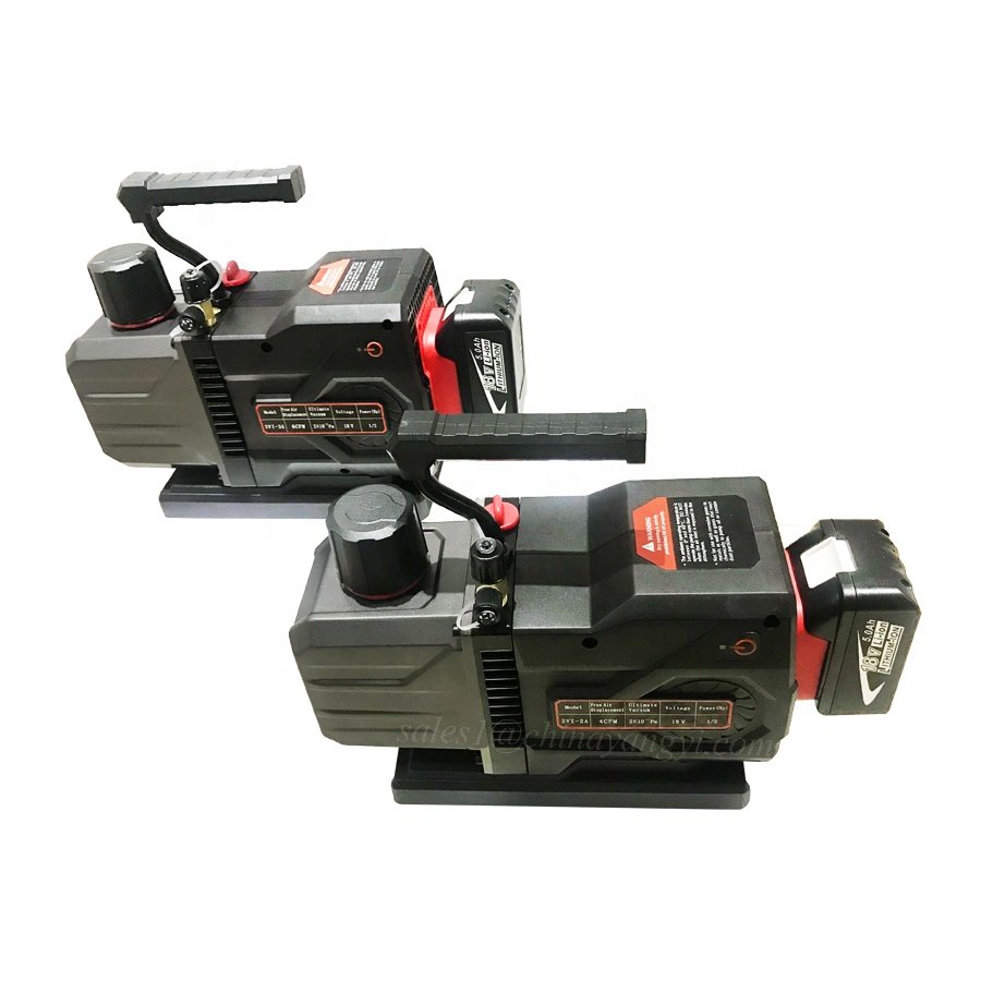 DC Brushless 18V Lithium Battery Cordless Vacuum Pump 2 Stage 2CFM 4CFM 6CFM R410A R32 Sparkless A/C Service Refrigerant Vacuum