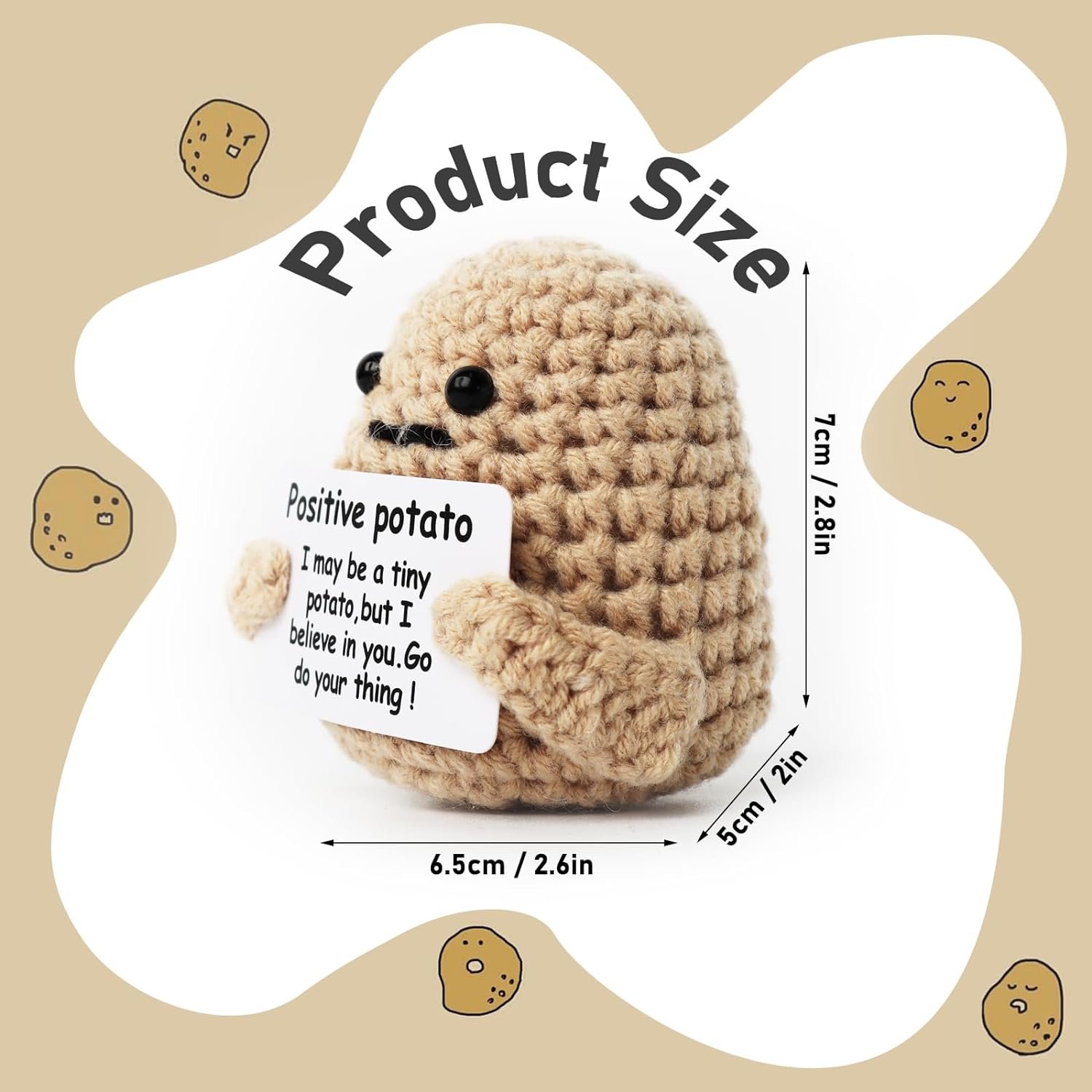 Positive Potato Set DIY for Starters Girl Gifts with Step-by-Step Tutorials Crochet Kit for Beginners
