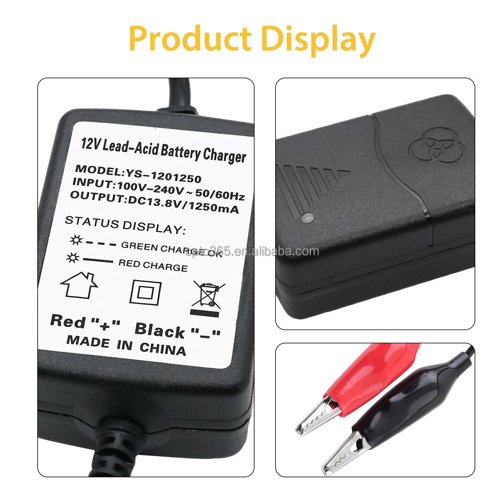 Full Automatic Intelligent 12V Motorcycle Motorbike SLA GEL AGM Sealed Battery Charger Auto Battery Smart Trickle Power Charger