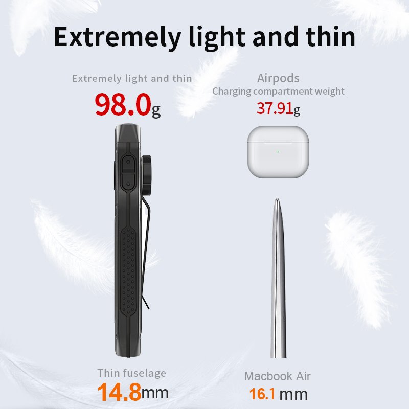 Tank007 High Power Torch Light Rechargeable Flashlight 1100LM EDC Torch Working Inspection Light with Clip LED Pocket Flashlight