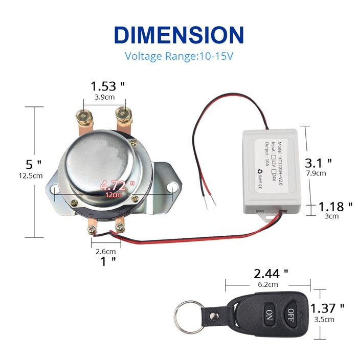 Universal 12v 24v Remote Control Battery Switch Fit for Car Auto Disconnect Cut Off Power Master Battery Switches
