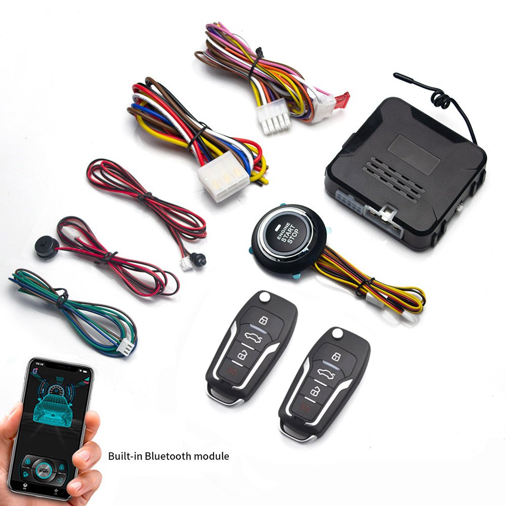 Cross-border 2024 New Car One-way Anti-theft Device Modification One Key Start Mobile Phone Bluetooth Control Keyless Entry
