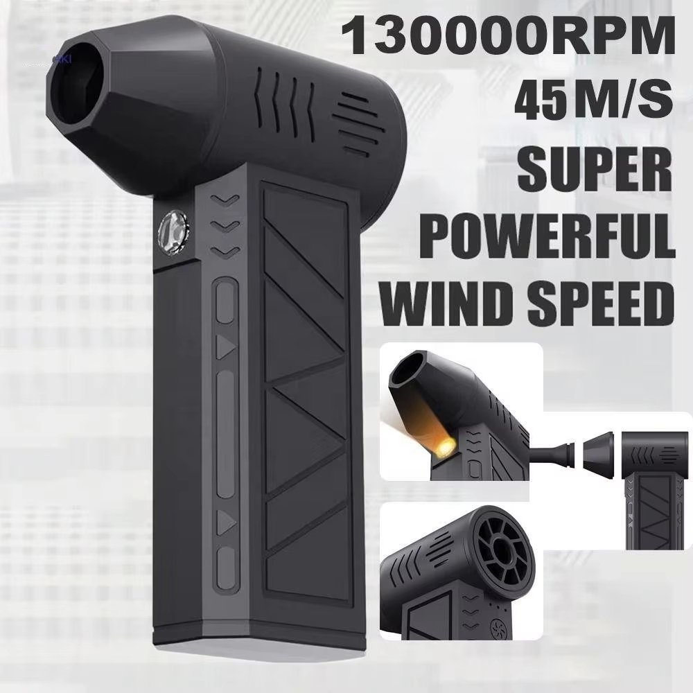 Portable Mini Turbo Jet Fan 130,000 RPM Blower with 3 Speed Adjustment Compact Air Duster for Home Auto Commercial Use
