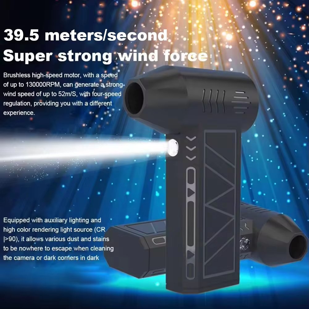 Portable Mini Turbo Jet Fan 130,000 RPM Blower with 3 Speed Adjustment Compact Air Duster for Home Auto Commercial Use