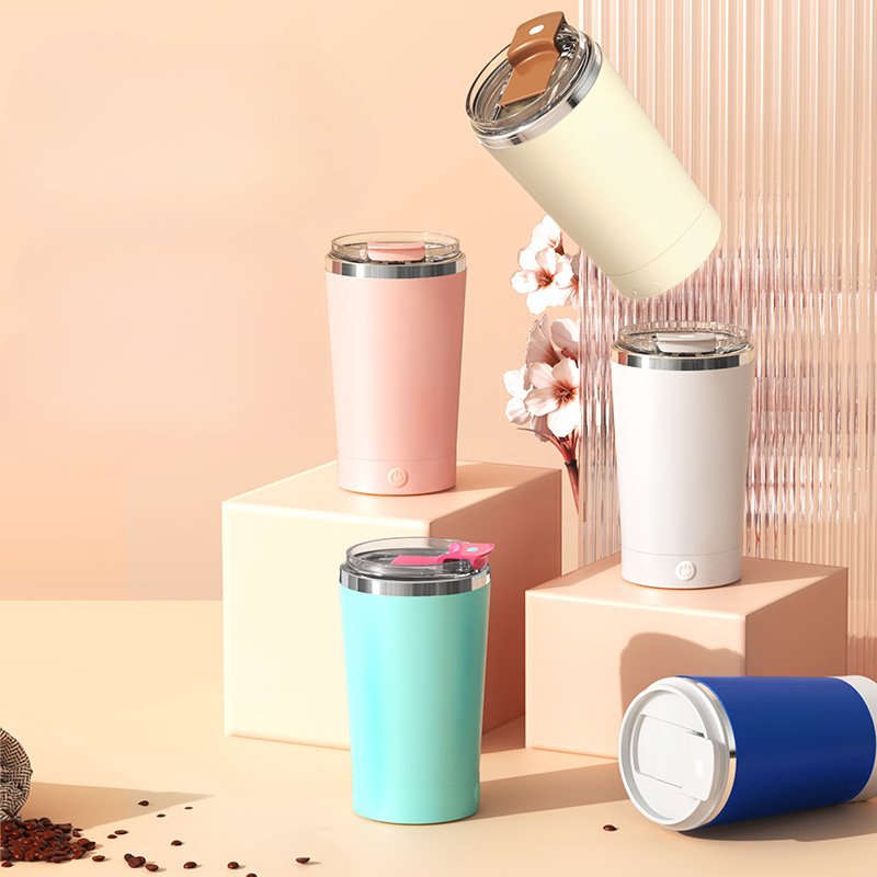 New 420ml Customized Rechargeable Electric Automatic Stainless Steel Self Stirring Mug Auto Mixing Coffee Magnetic Mug Cup
