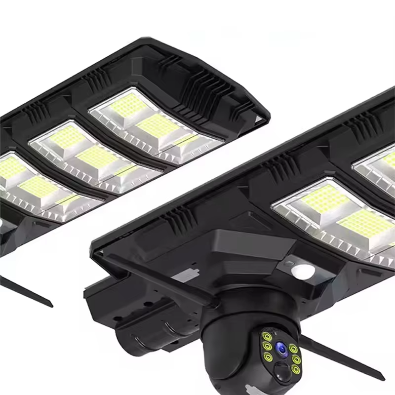 V380pro Solar Street Light LED PTZ Camera WiFI 4G SIM Card 2 in 1 CCTV Security System with 24W Solar Panel 2000mAh Battery