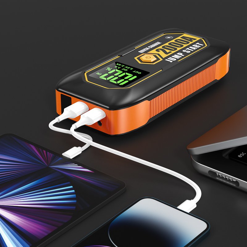 Factory Direct Sale Car Booster Emergency Jump Starter Power Bank Car Jump Start With Air Compressor Jumper Starter 12v