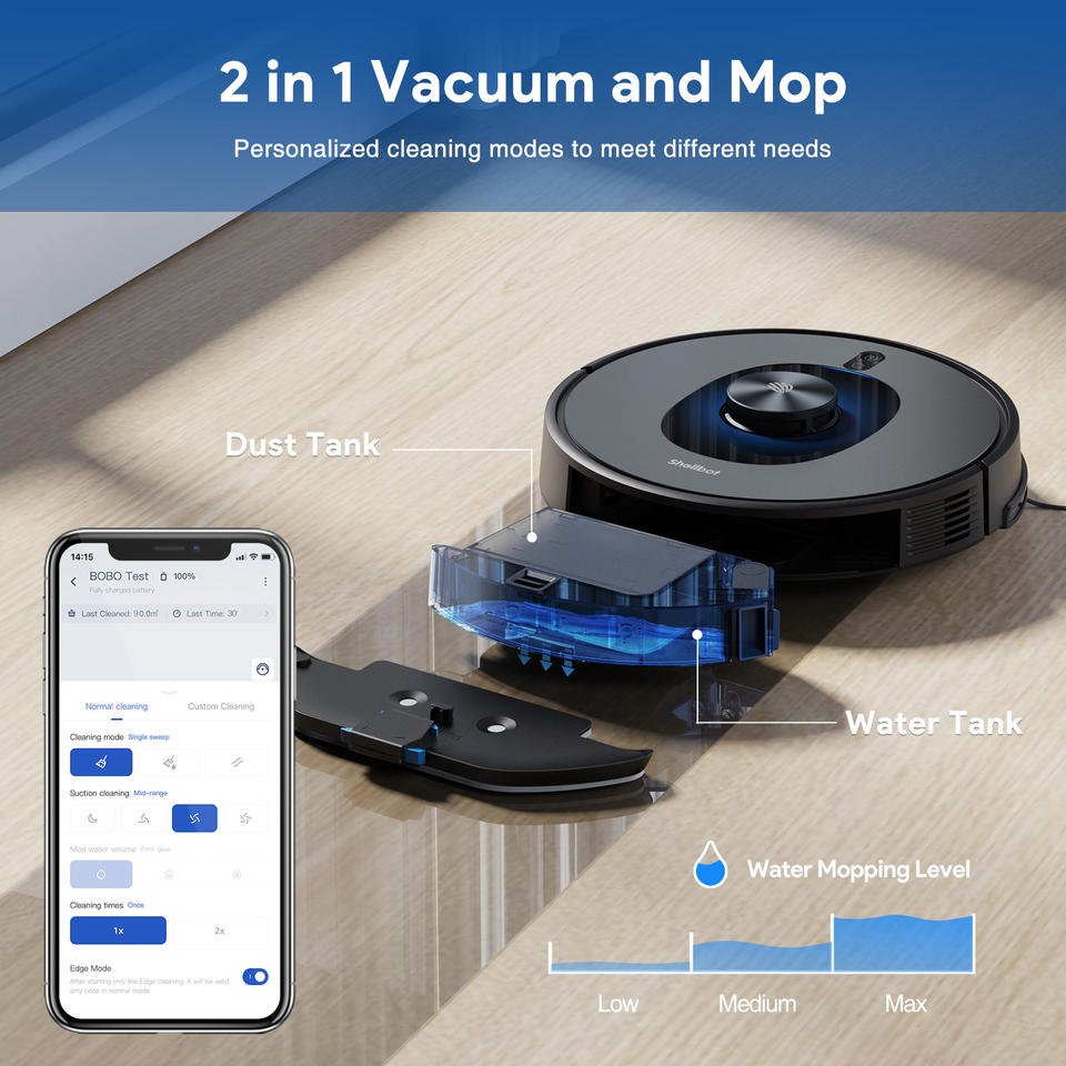 SL60 Sweep and Mopping Auto Clean 4000 Pa Auto Empty Automatic Hot Dry Robot Mop Cleaner With Charging Station