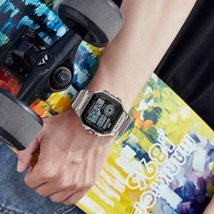 Relojes Hombre Waterproof Gold Vintage Classic Custom logo Multifunction Fashion Digital Watch for Mens