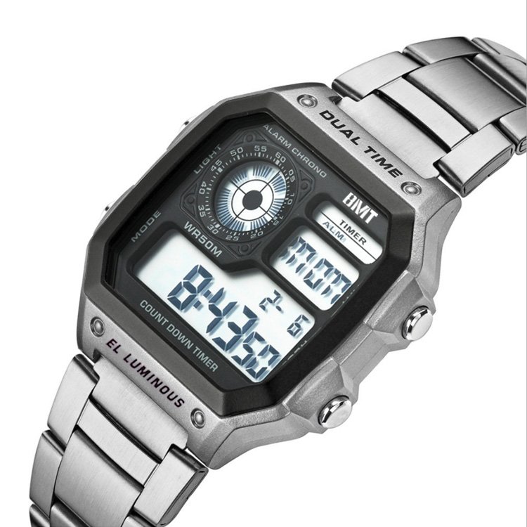 Relojes Hombre Waterproof Gold Vintage Classic Custom logo Multifunction Fashion Digital Watch for Mens