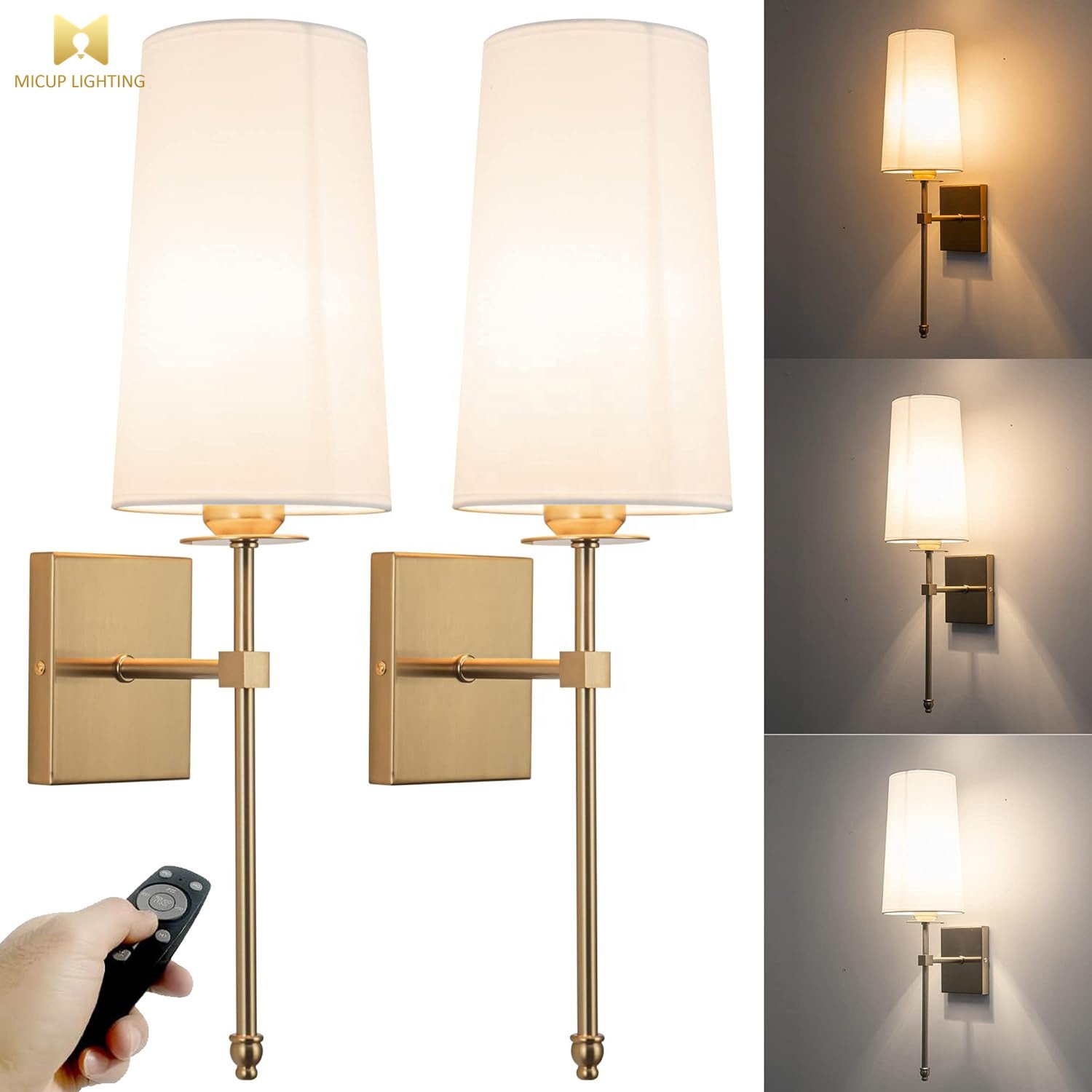 Battery Powered Remote Control Dimmer Color Dimming Living Room Backwall Staircase Aisle Bedside Wiring Free Wall Lamps