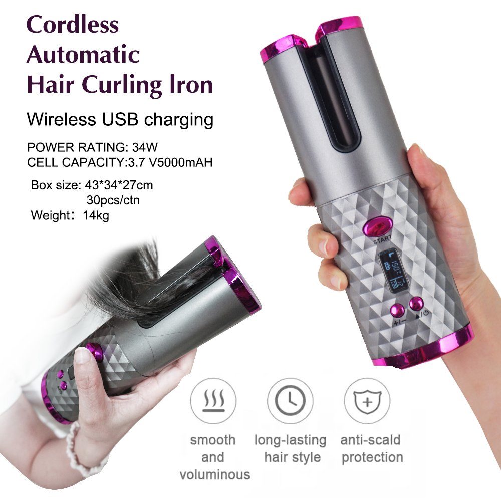 Automatic Curling Iron, Anti-Scald Hair Curler, Rotating Curling Iron 1 Inch Hair Tools