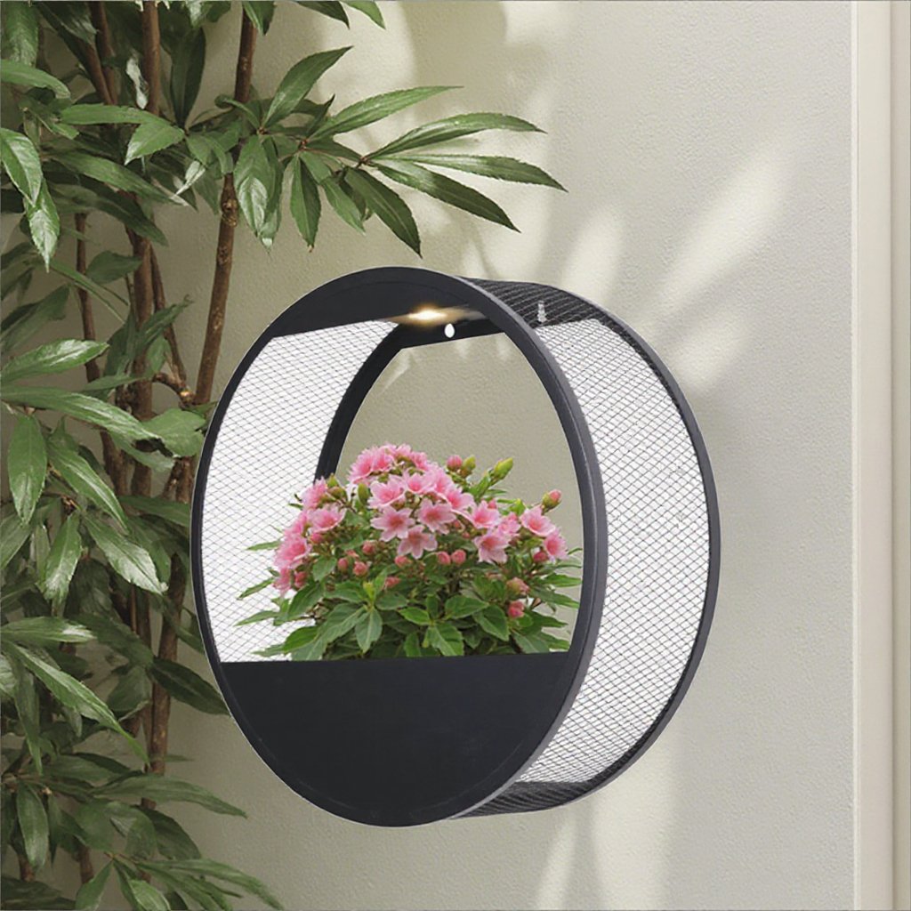 Patio Access Outdoor Garden Decor IP65 Black Powered Wall Pot Light Solar Wall Lamp