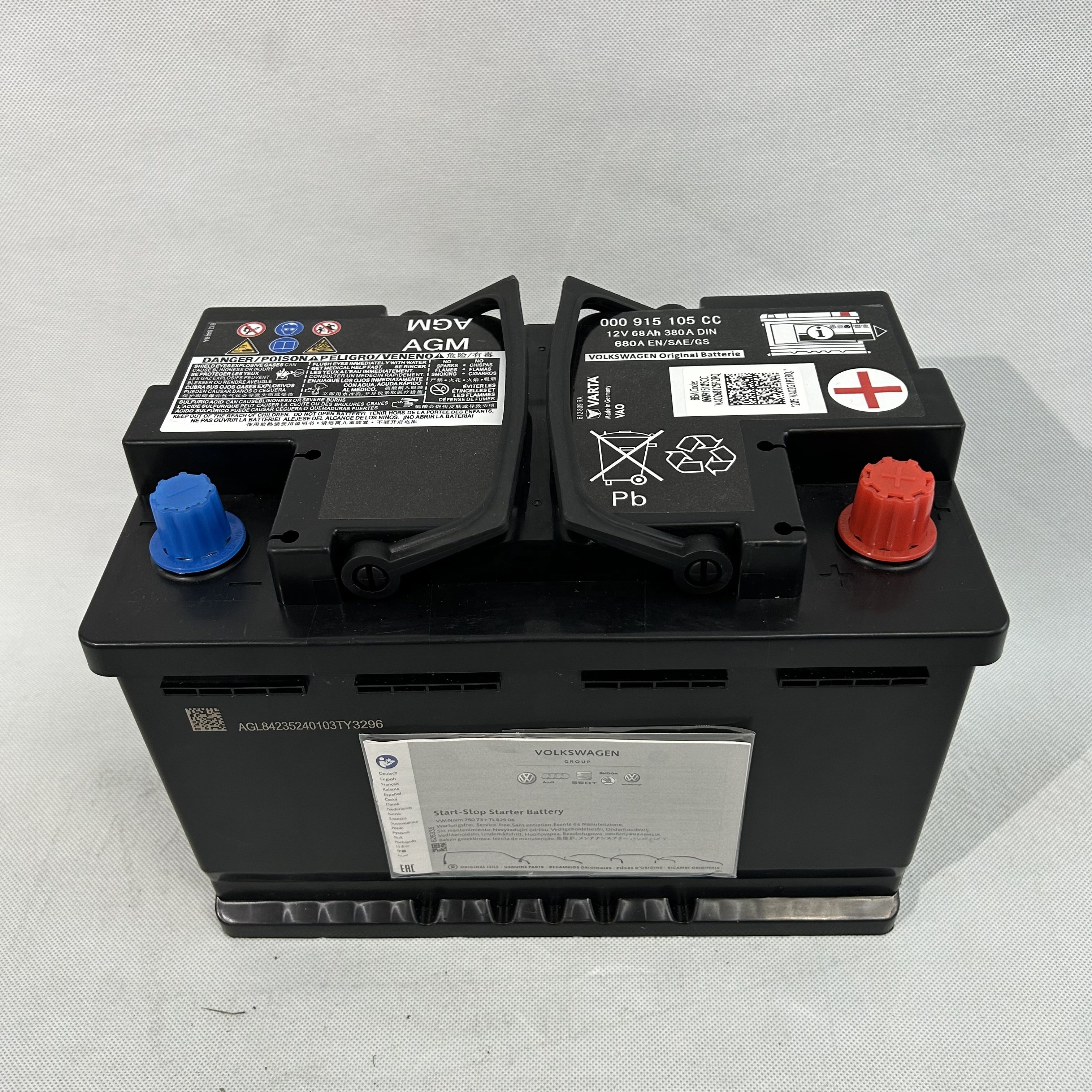 XPEI AUTO PARTS AGM STARTER BATTERY L5 (68AH) 000915105CC for AUDI MAINTENANCE-FREE BATTERIES