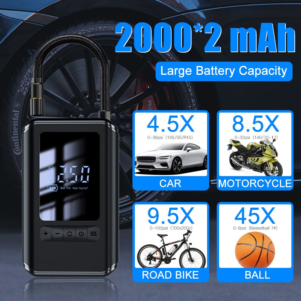 Hot Sale Battery Display Portable air Pump Mini Car air Compressor Tire Inflator Portable Mini air Pump Usb