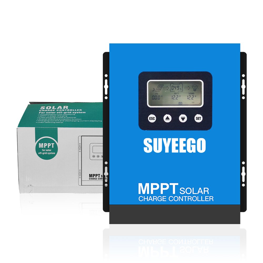 SUYEEGO 120A Charge Controller Mppt with 30A 40A 50A 60A 70A 80A 100A Smart 12/24/48V Auto High Voltage 180v Solar Pv Input