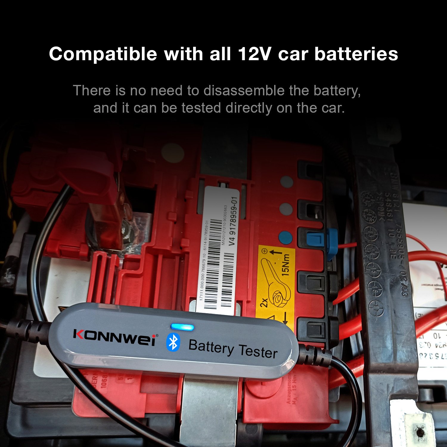 New Arrival Konnwei Bluetooth 4.0 APP Automotive Alternator Tester Digital Battery Analyzer