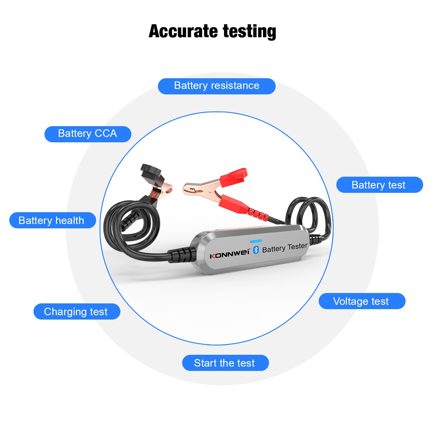New Arrival Konnwei Bluetooth 4.0 APP Automotive Alternator Tester Digital Battery Analyzer