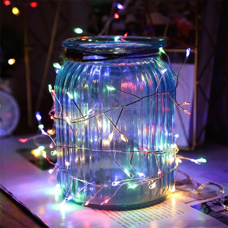 Brightown Solar Outside120 LED String Waterproof Firecracker Balcony Lights for Tree Patio Christmas Party