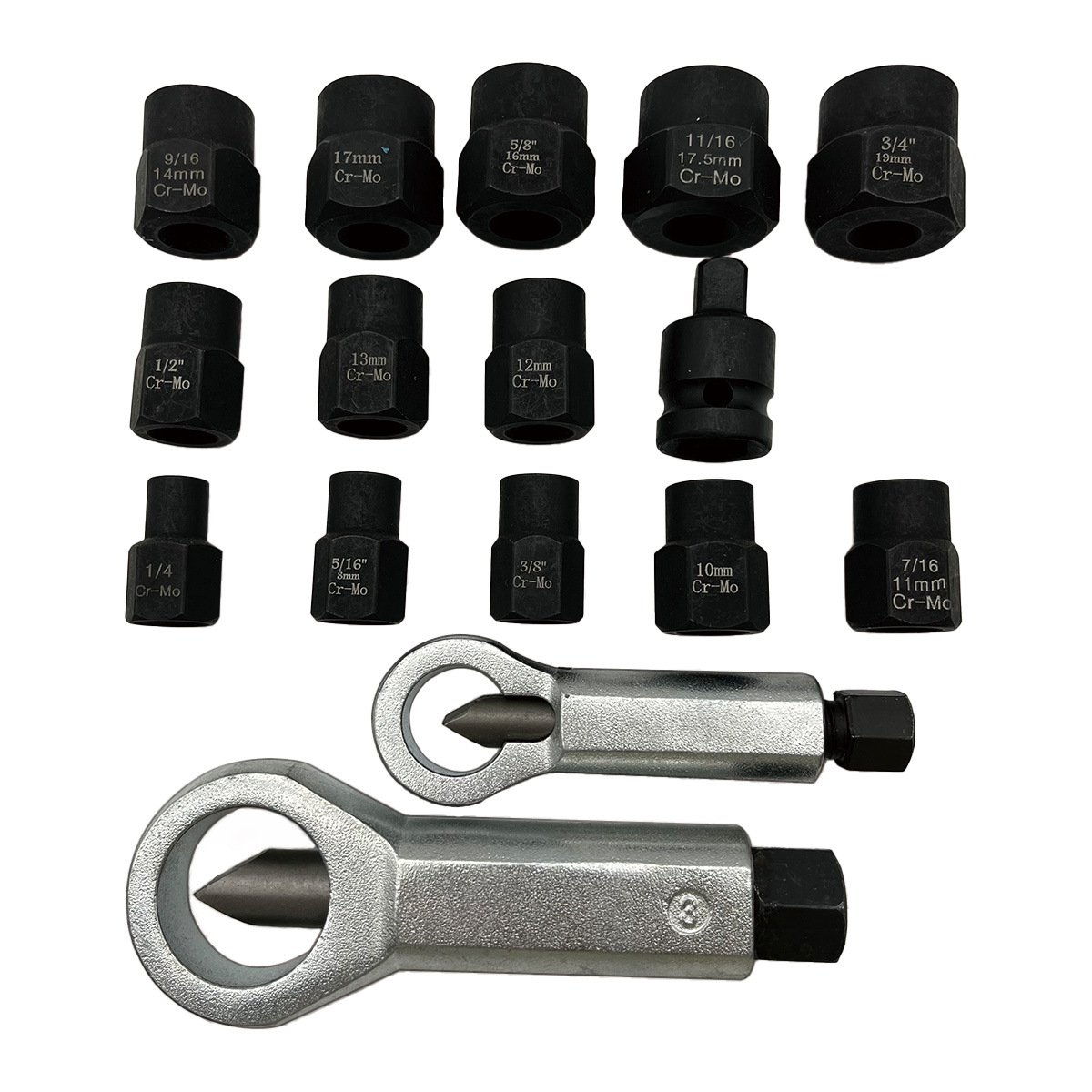 28-Piece Industrial Grade Steel Nut Extractor Tool Set Reverse Thread Socket with Screw Removal Bit OEM & ODM Supported