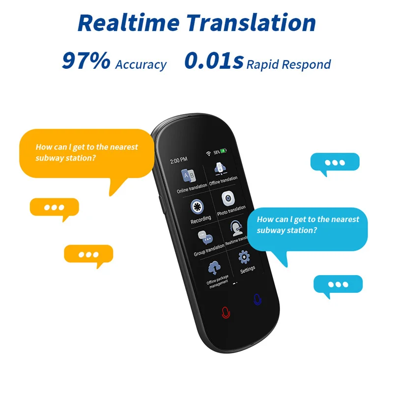 Portable Instant AI Voice Photo Translator Z2 Travel Real Time Translation Machine Smart Pen Scanning Recording Translate