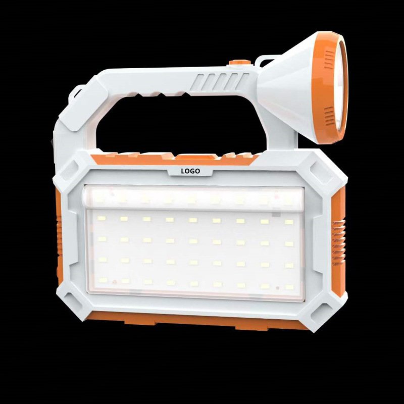 Portable USB & Solar Rechargeable LED Flood Light ABS Material Emergency Light with High Visibility in Low Light Conditions
