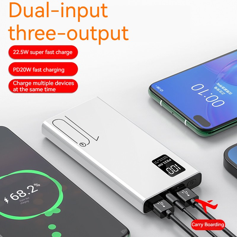 OEM/ODM Outdoor Portable 10000mah Power Banks USB-C Charger LED Display PD20W QC3.0 22.5W Fast Charge Slim PowerBank 10000mAh