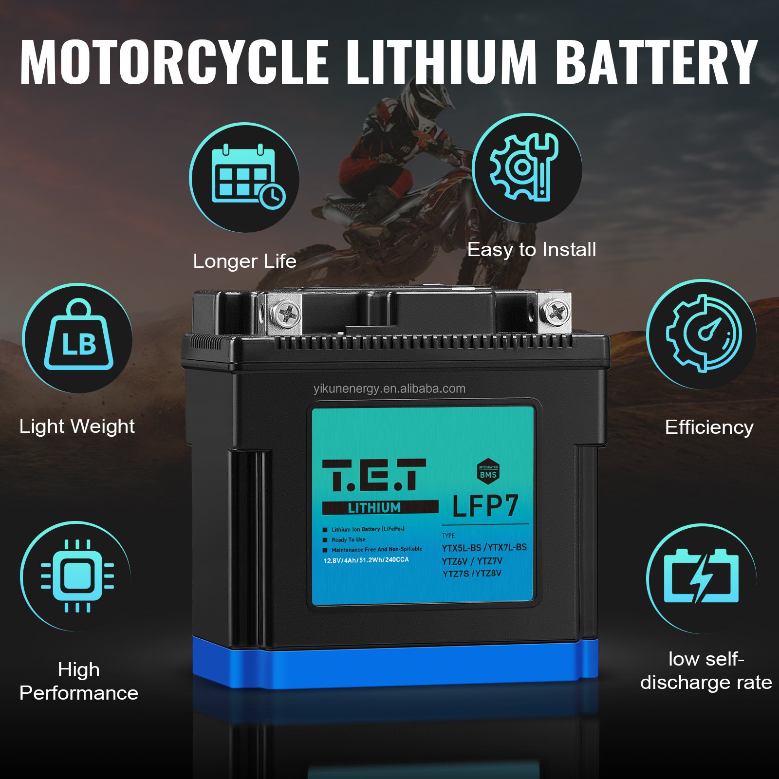High-Performance 12V Lithium Ion Motorcycle and Auto Battery Premium Product