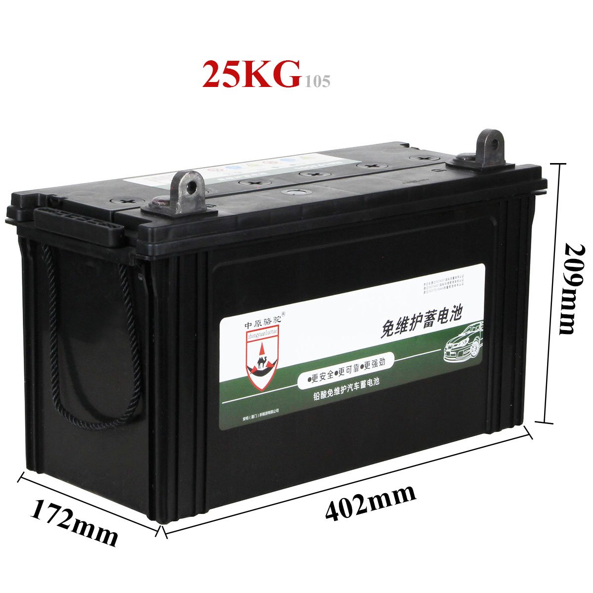 Zhongluo 105 12V 100AH Deep Cycle Life Car Auto Battery With Best Quality